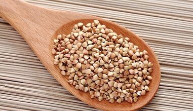 mostra de menú de dieta de trigo sarraceno